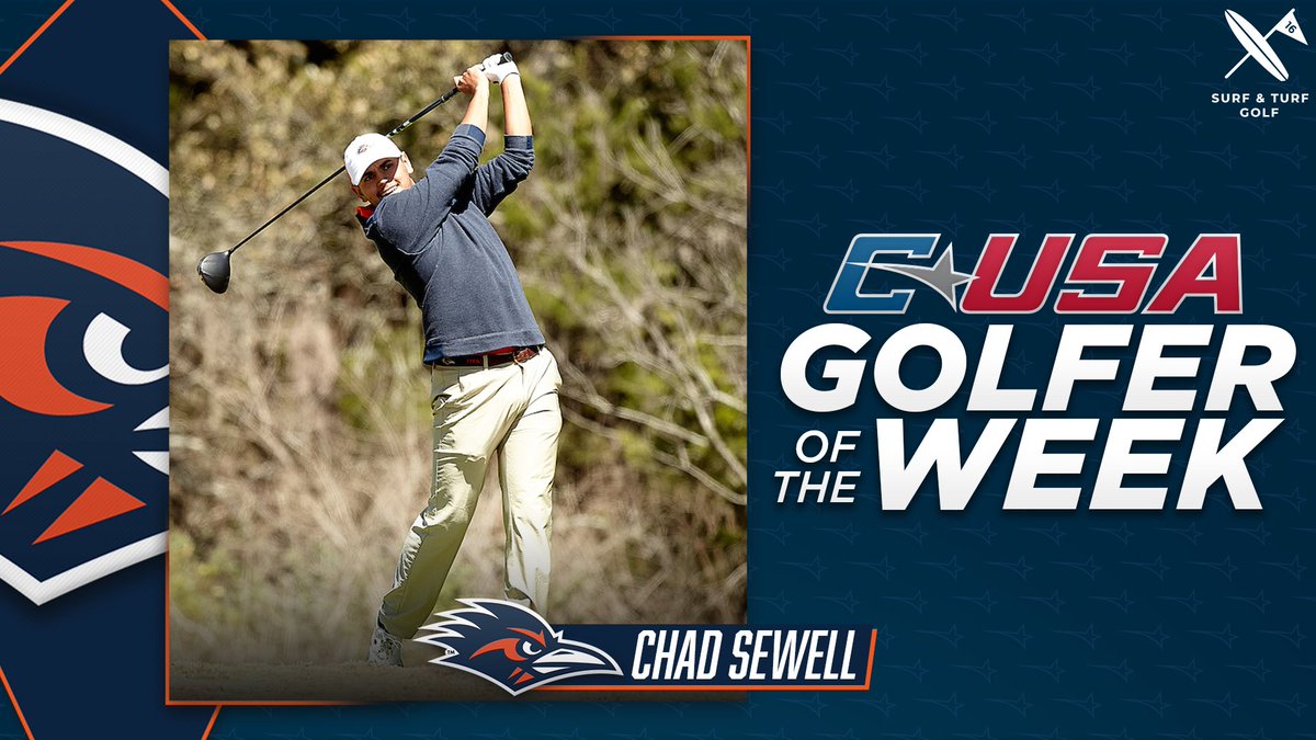 ConferenceUSA's tweet photo. 📢: Congratulations to @UTSAMensGolf’s Chad Sewell, #CUSAGOLF Men’s Golfer of the Week presented by @surfandturfgolf! 🏌️‍♂️ 
🏅1️⃣ | #TheCUSAWay https://t.co/4XUEmxKuNW