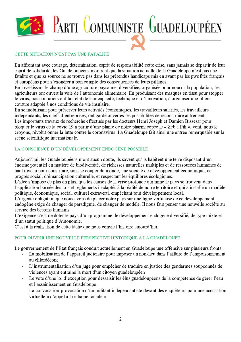PCG Parti Communiste Guadeloupéen tweet media