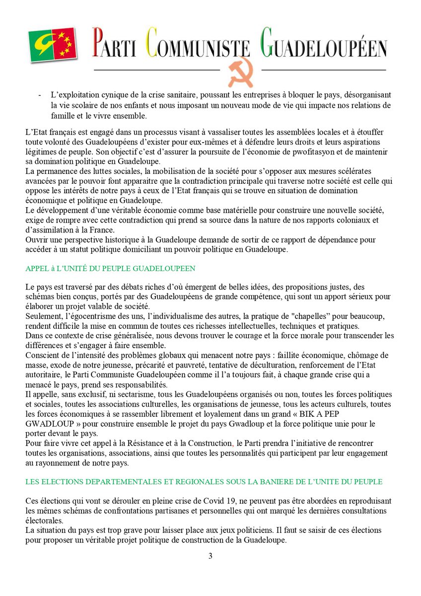 PCG Parti Communiste Guadeloupéen tweet media