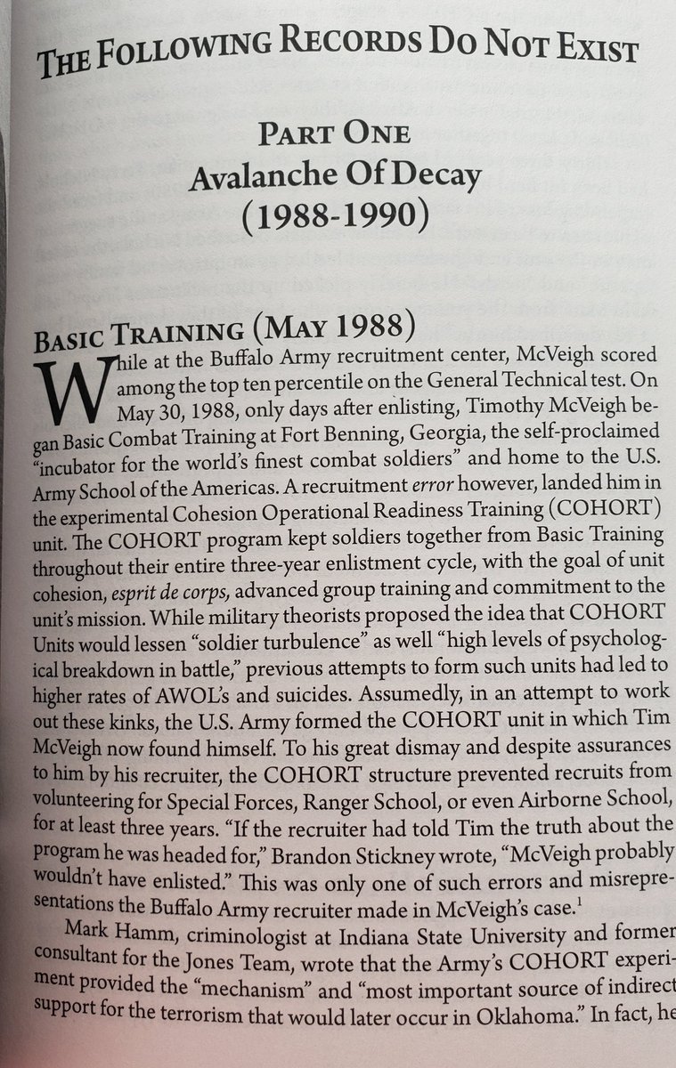 We begin in 1988, with then-20 year old Timothy McVeigh's enlistment in the United States Army, where he met Michael Fortier and Terry Nichols, both of whom would go on to be involved in the bomb plot.