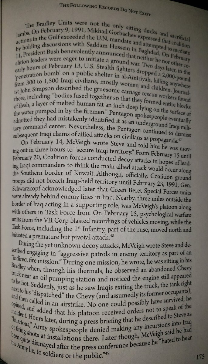 Early 1991 - Desert Storm. McVeigh, a gunner in a Bradley fighting vehicle, is on the frontlines. He is a nervous wreck, by some accounts, worried about friendly fire, and haunted by what he sees and does.