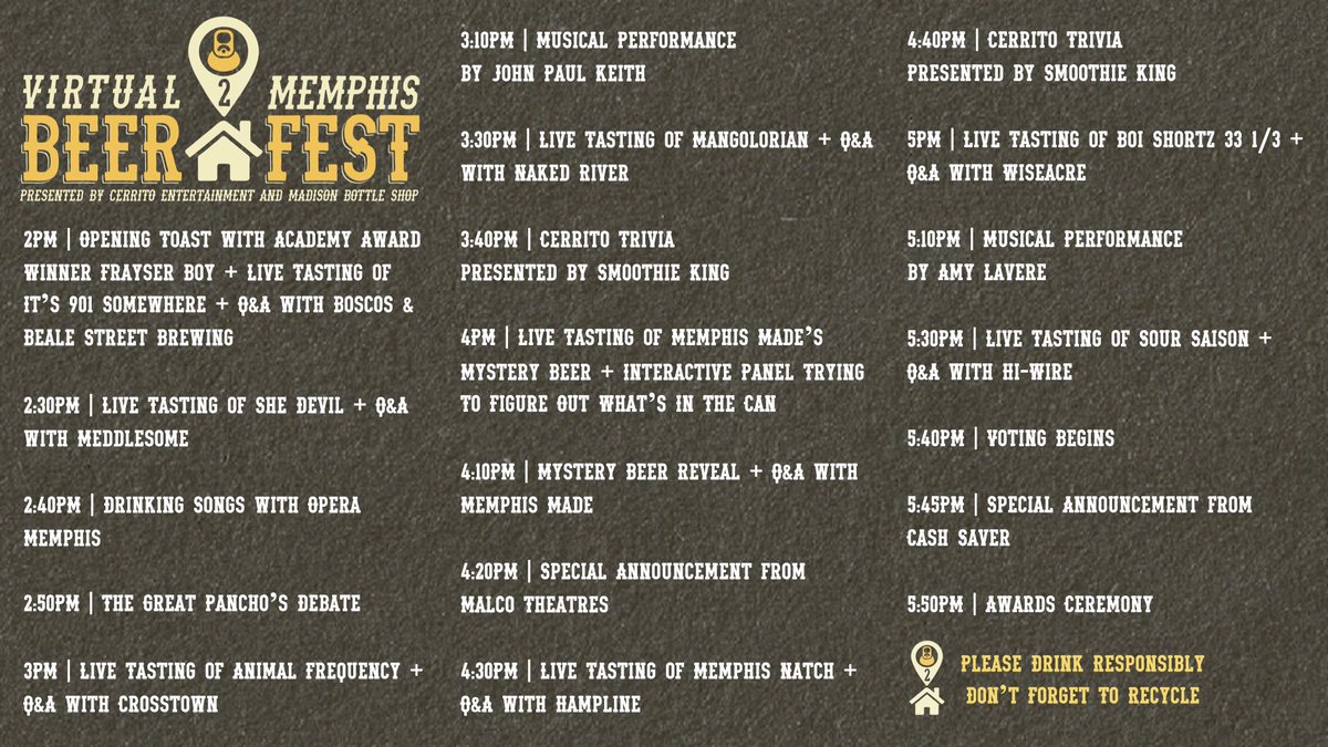 Saturday’s schedule.

#VMBF2