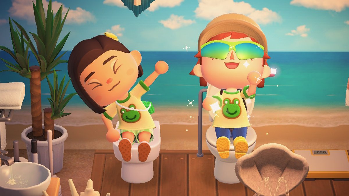 VeryCoconuTea's tweet photo. Exercising on the potty!

#AnimalCrossing #ACNH #NintendoSwitch https://t.co/8TqoUNAQXB