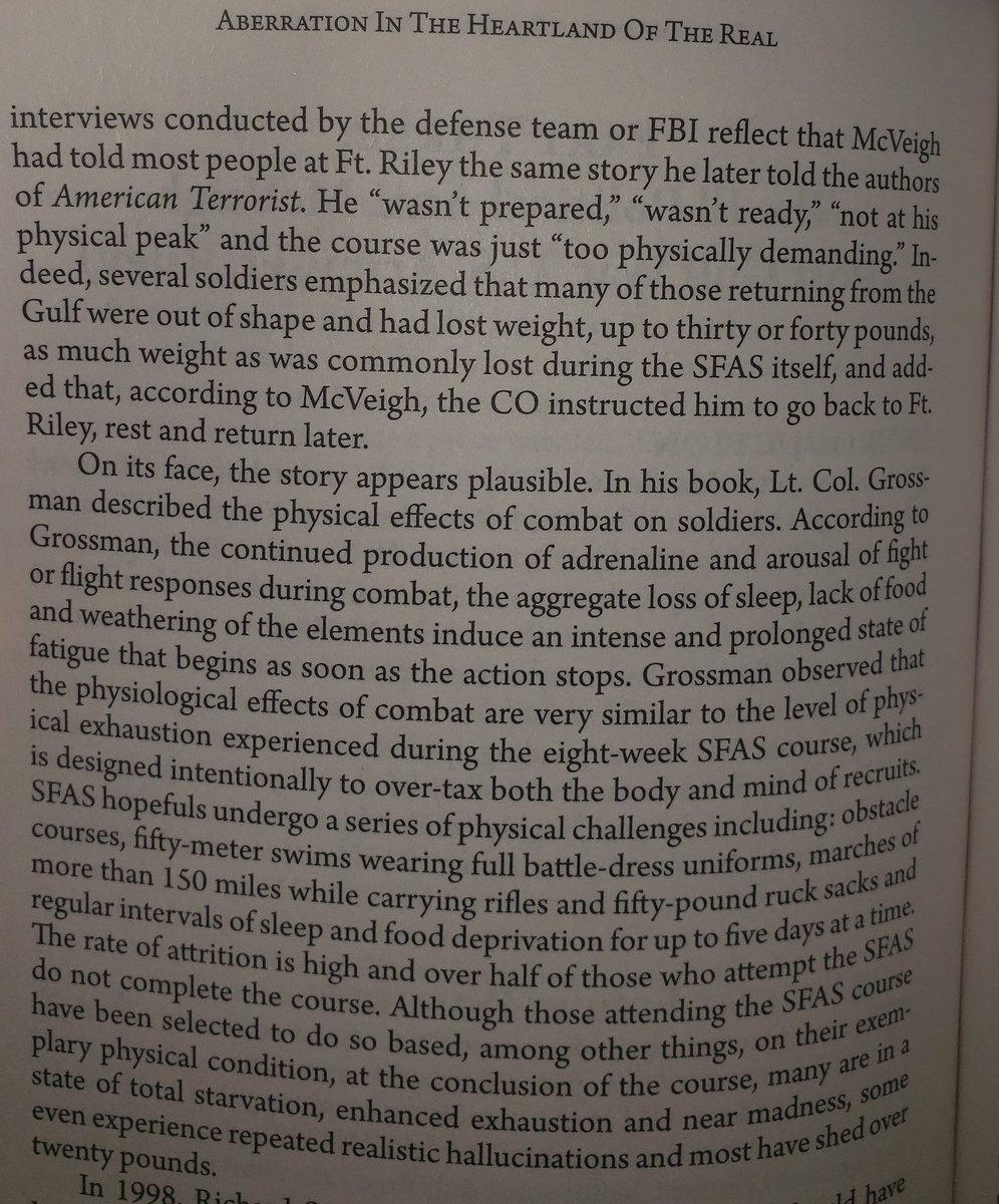 According to the official story, one that McVeigh told some others including his "official" biographers: He tried to complete the 21 day training but was physically exhausted post-deployment, and washed out after a day or two.