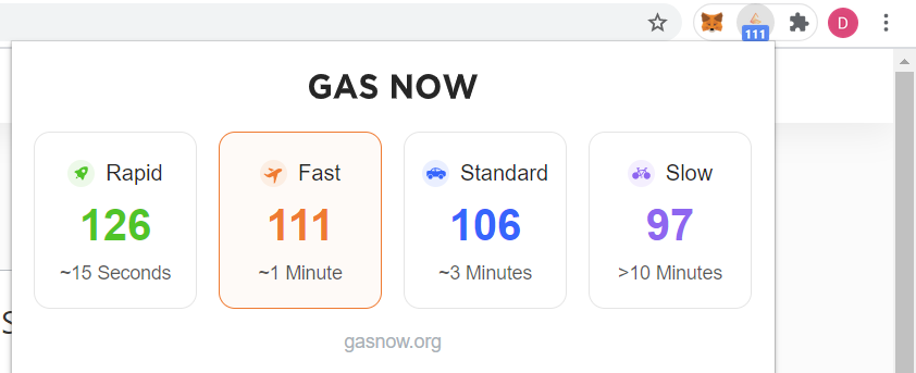 0xWangarian's tweet photo. Tip: https://t.co/d6WnJFNyW6 just introduced a Chrome extension for checking gas prices. Once installed you can see live gas prices like below. 

You can thank me later. https://t.co/Z7aXLPZI4L