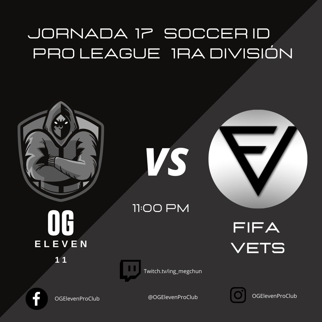 ASAPFFT's tweet photo. ⚽️ MATCH DAY ⚽️
🆚 @AkaveEsports  &amp; @FifaVets 
⏰ 10:30 pm 11:00🇲🇽
🏆 @soccerid10 PRO LEAGUE 1ra DIVISIÓN 
🎙 https://t.co/StzucsTbrT

#SOCCERiD  #PROLEAGUE  #ProClubs  #XBOX    #eSports  #FIFA21  #ClubesPRO https://t.co/hdYMT52GBt