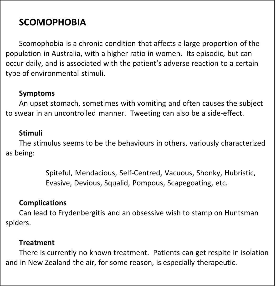 AndrewDarroch1's tweet photo. @libliars @phbarratt A new pandemic risk in Australia - #Scomophobia, its awful! https://t.co/rUOGsZI6Cj
