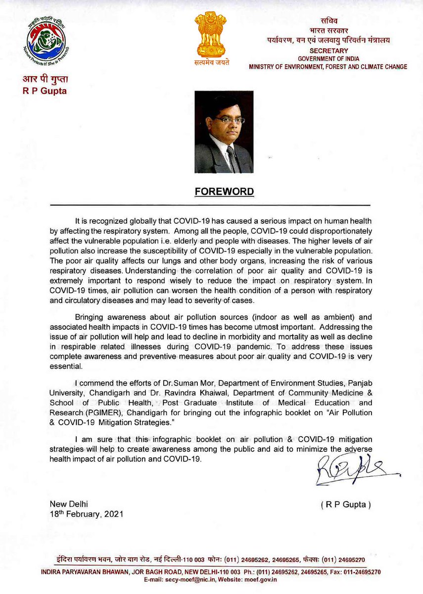 moefcc's tweet image. COVID-19 &amp;amp; Air Pollution could be a risky combination &amp;amp; we need to be alert &amp;amp; prepared. Pleased to release a booklet on Air Pollution &amp;amp; COVID19 Mitigation measures to create awareness among the public &amp;amp; reduce their adverse impacts. #BeAlertBePrepared