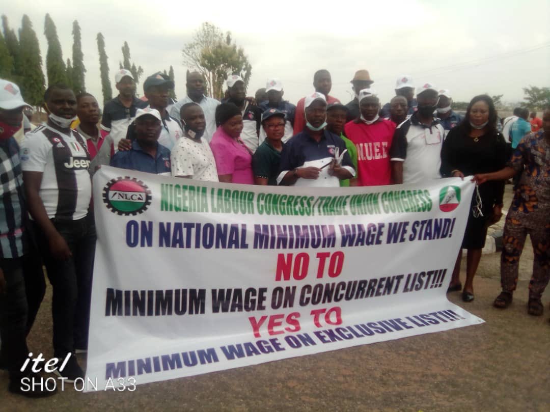 Pictures: DSM members in Lagos, OSun, Ogun, Oyo and Abuja joined the NLC &amp; TUC protest against the removal of the minimum wage from the exclusive legislative list.