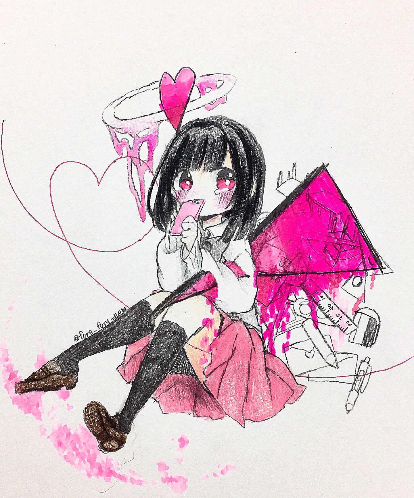 ふぉれのわーる きっと気の所為 アナログイラスト イラスト 私の絵柄が性癖に刺さる人に届いてほしい 私の絵柄が好みって人にフォローされたい 私の絵柄が好みって人に見てもらえたらハッピー 病みイラスト T Co 3w1huw4vus Twitter