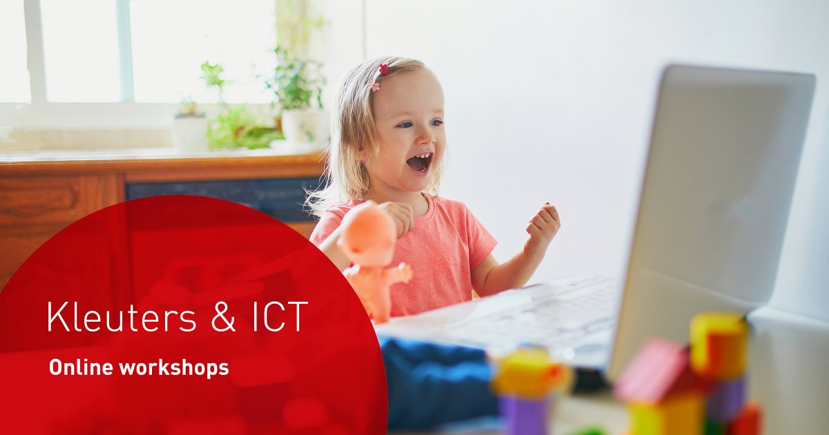 Kleuters maken op een speelse manier kennis met de wereld om hen heen. ICT is in die wereld volop aanwezig. Maar op welke manier laat je kleuters kennismaken met ICT? En met welk doel eigenlijk? Dat leer je in onze online workshop. Geïnteresseerd? Check: bit.ly/3t9Za5S