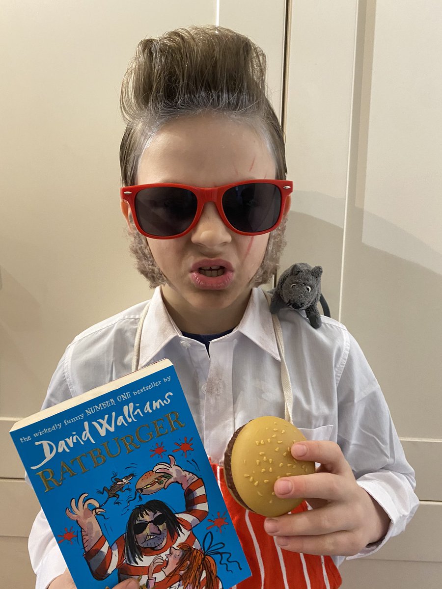 Ok, we’re a week late to the #WorldBookDay party... (so all the children could participate together) but one happy Bert went in today <a href="/davidwalliams/">David Walliams HQ</a> #Ratburger
