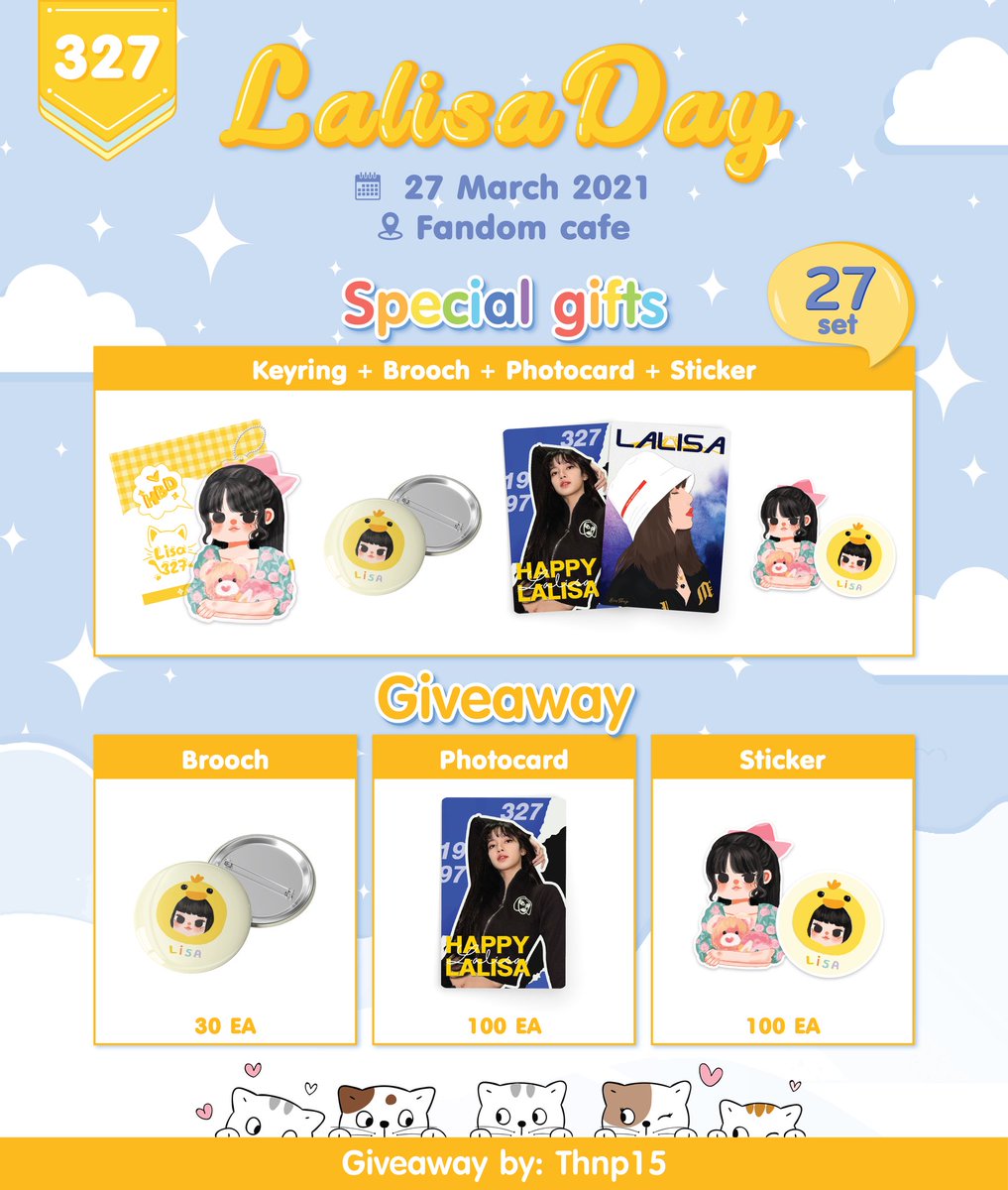 Thnp15's tweet photo. ✧˳𝑮𝒊𝒗𝒆𝒂𝒘𝒂𝒚𝒔˳✧
😼 𝗟𝗔𝗟𝗜𝗦𝗔 𝗕𝗶𝗿𝘁𝗵𝗱𝗮𝘆 😼
♡🎁 𝐒𝐩𝐞𝐜𝐢𝐚𝐥 𝐠𝐢𝐟𝐭 𝟐𝟕 𝐬𝐞𝐭 🎁♡
Keyring | Brooch | photocard | sticker
🗓 Date: 27 Mar 2021
📍 Location: @FandomCafe_
🕗 Time : 11:00 น.
#LISA #LALISA https://t.co/Yu9BdeiYk2