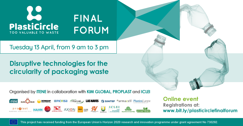 circbiocarbon's tweet photo. ➡️ATTENTION EVERYONE!⬅️ 

🗣️Registrations OPEN for #PlastiCircle's Final Forum!!

♻️What: Disruptive technologies for the circularity of packaging waste
🗓️When: 1⃣3⃣ April 2021 from 9am to 3 pm CET
💻Where: Online (Zoom)

Register now at https://t.co/fA43cdXzee https://t.co/Rp7a9rrWUE
