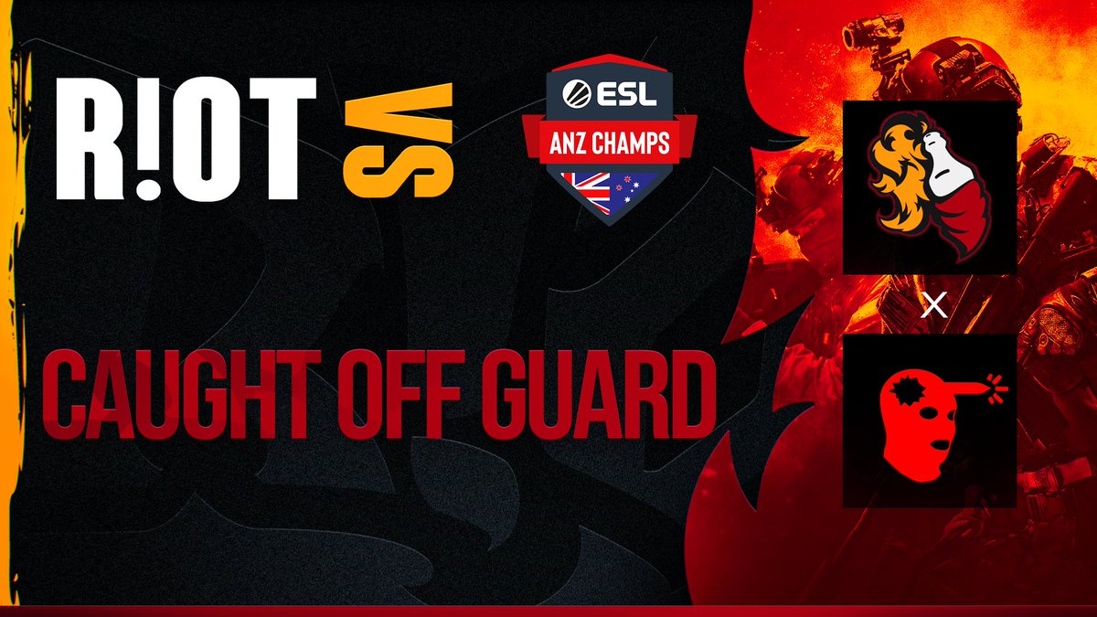RIOTGamingGG's tweet photo. On the other end, we take on the first week of ESL Australia &amp; NZ Championship Season 12! 

🆚#CaughtoffGaurd

⌛️ 8pm AEST
▶️https://t.co/hKwEi6Z2di

#LetsStartARIOT🔥 https://t.co/qnc2fSgCkg