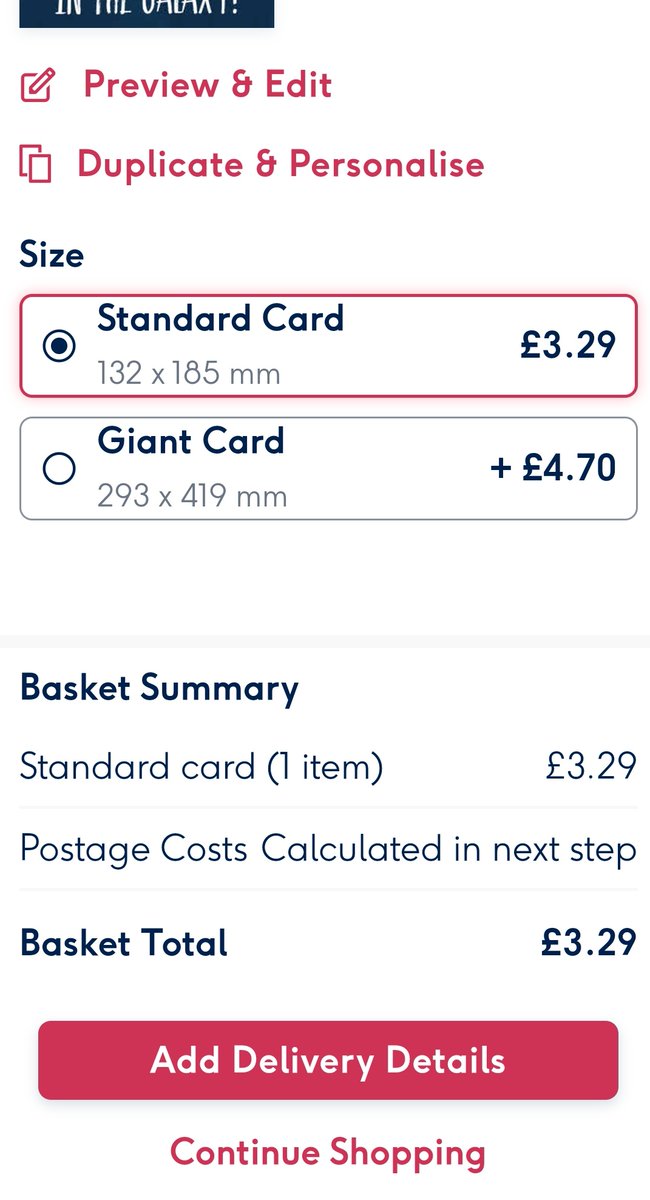 captain_el's tweet image. @DerrenBrown a great example of how @MoonpigUK could take advantage of our 'process one' brains...thankfully I didn't fall for the sneaky '+£4.70' for the giant card, which is actually £7.99!!!!! #happymothersday #Bootcampforthebrain #processone