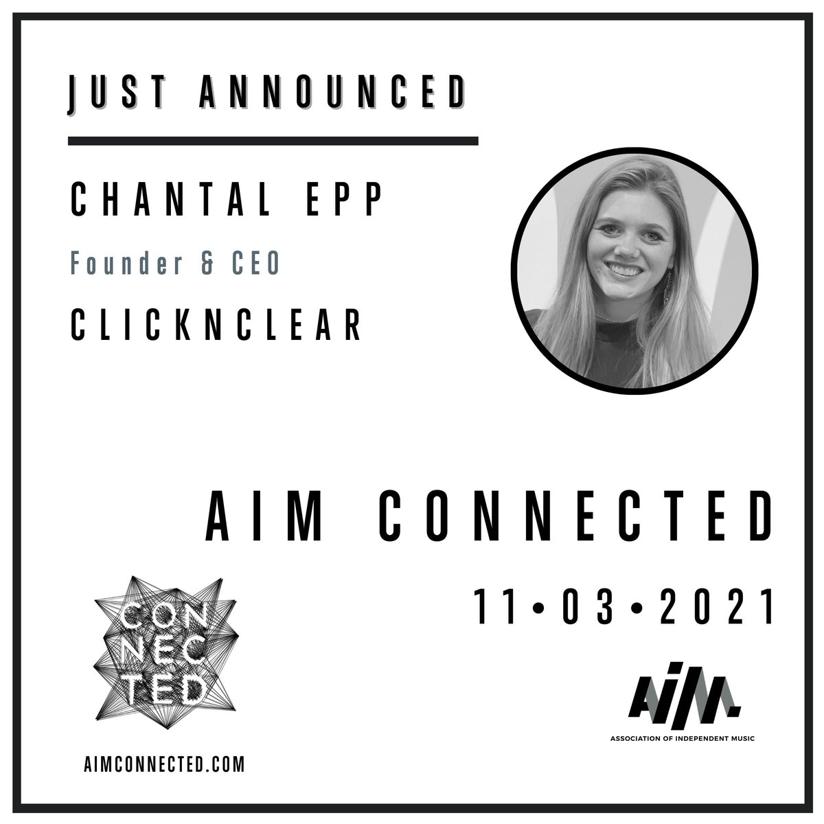 Today is #AIMConnected2021! We are so excited to be here today. Our Founder <a href="/Chantal_Epp/">Chantal Epp</a> will be giving a Strong Opinions talk about Female Entrepreneurship. Make sure you tune in! 
aimconnected.co.uk 
<a href="/AIM_UK/">AIM</a> 

#strongopinion #femaleentrepreneur #speaker #conference #music