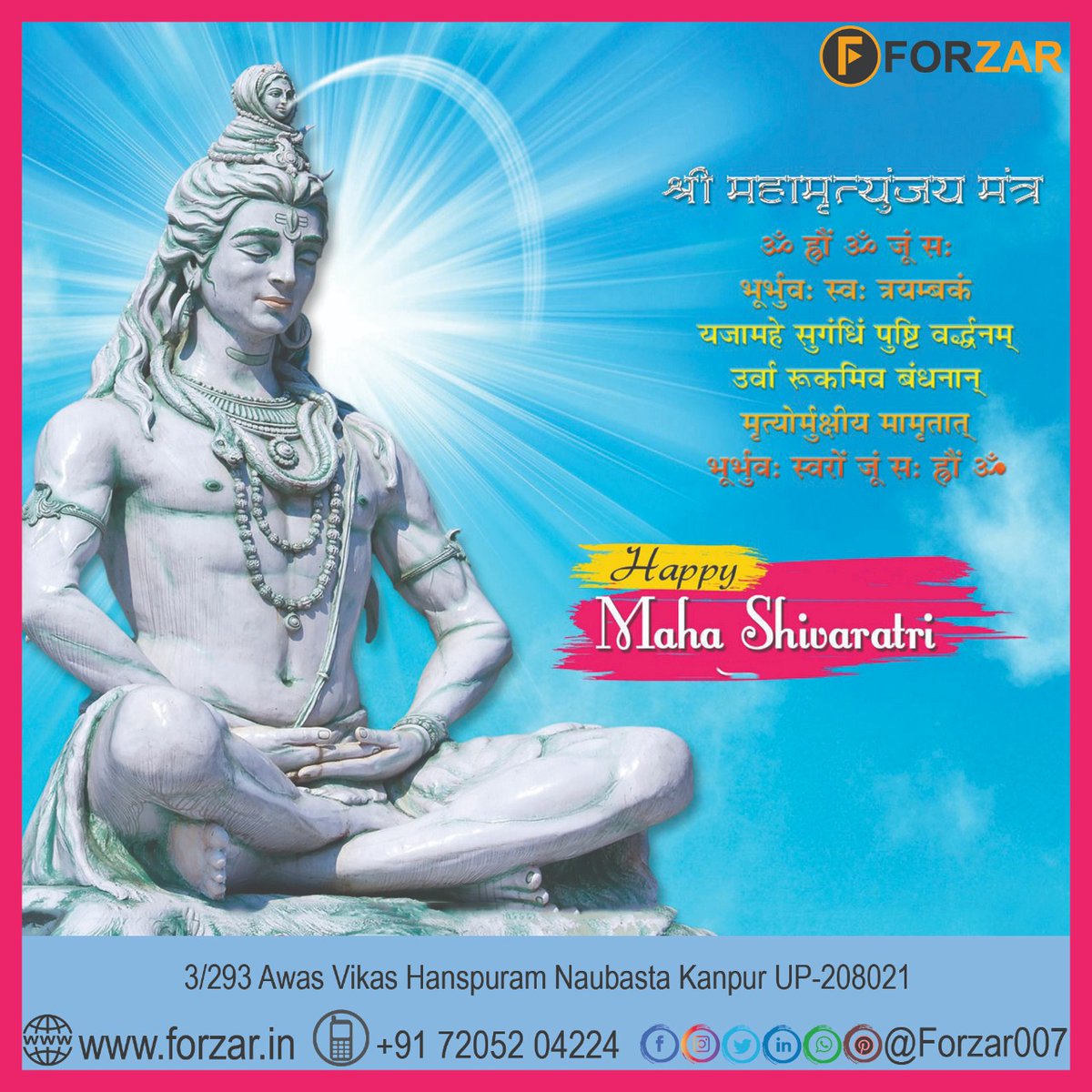 forzar007's tweet photo. Happy Shivaratri
@forzar007 
#forzar #forzar007 #forzarindia #forzarofficial #forzarfashion #11march #shiv #bholenath #shivratri🙏 https://t.co/QBQiYJZL8D