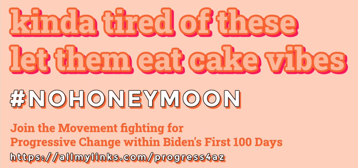 Join the coalition demanding that Senator Sinema put down her cake and #AbolishTheFilibuster, #FightFor15, and pass the #PROAct:
forms.gle/BNbPcPWgoWHPuU…
#NoHoneymoon