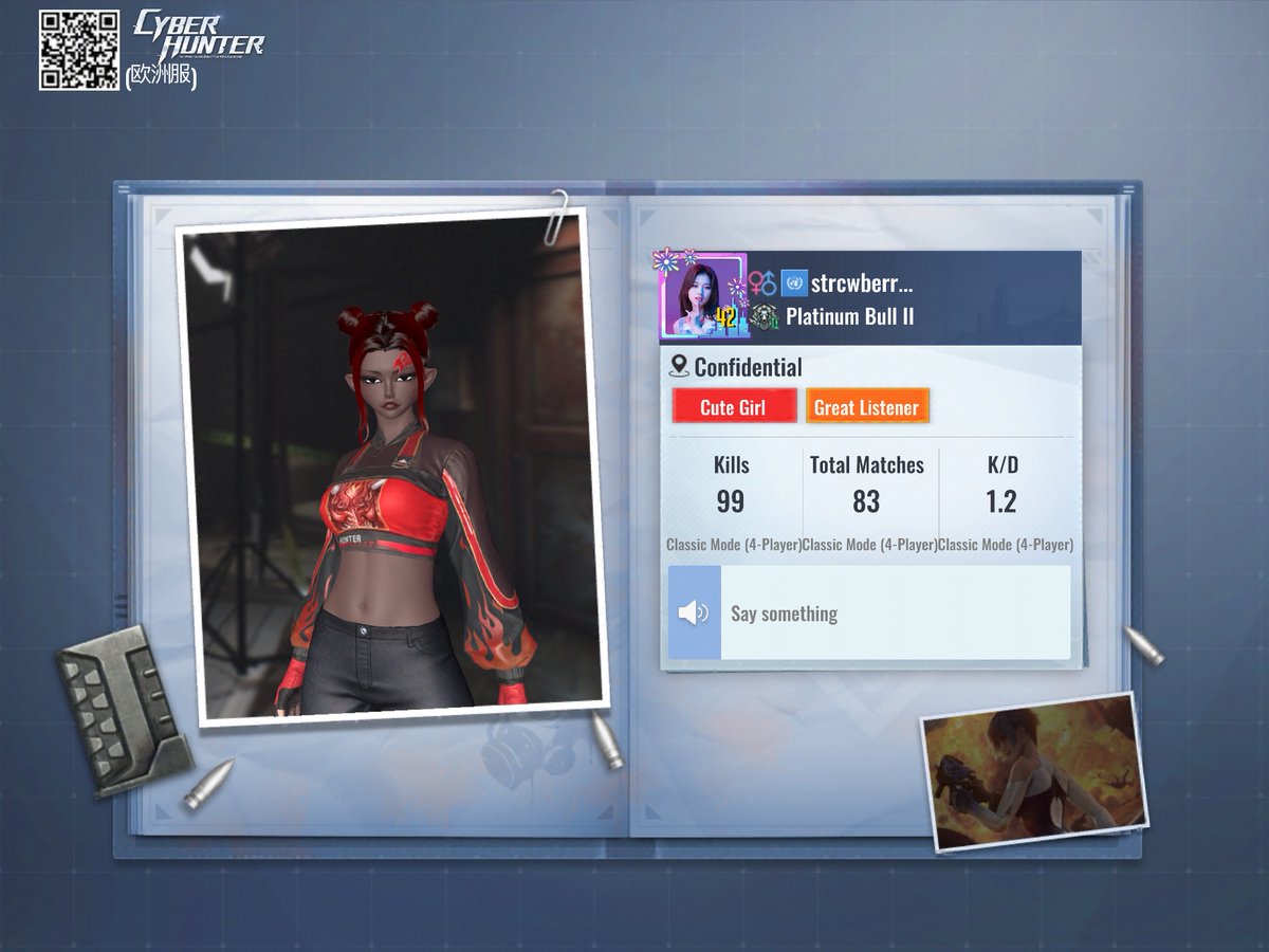 jazzystuart2's tweet photo. Cyber Hunter reporting for duty: Here are my stats. Let's be friends! https://t.co/kpIvwBu1fc
