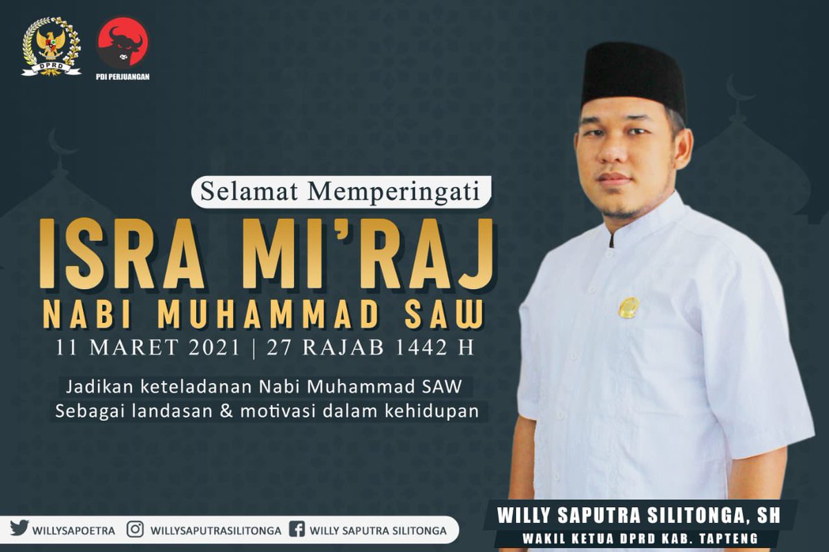 Selamat memperingati Isra Mi’raj Nabi Muhammad SAW 1442 H. 🤲🏻
<a href="/PDI_Perjuangan/">PDI Perjuangan</a> 

#Merdeka