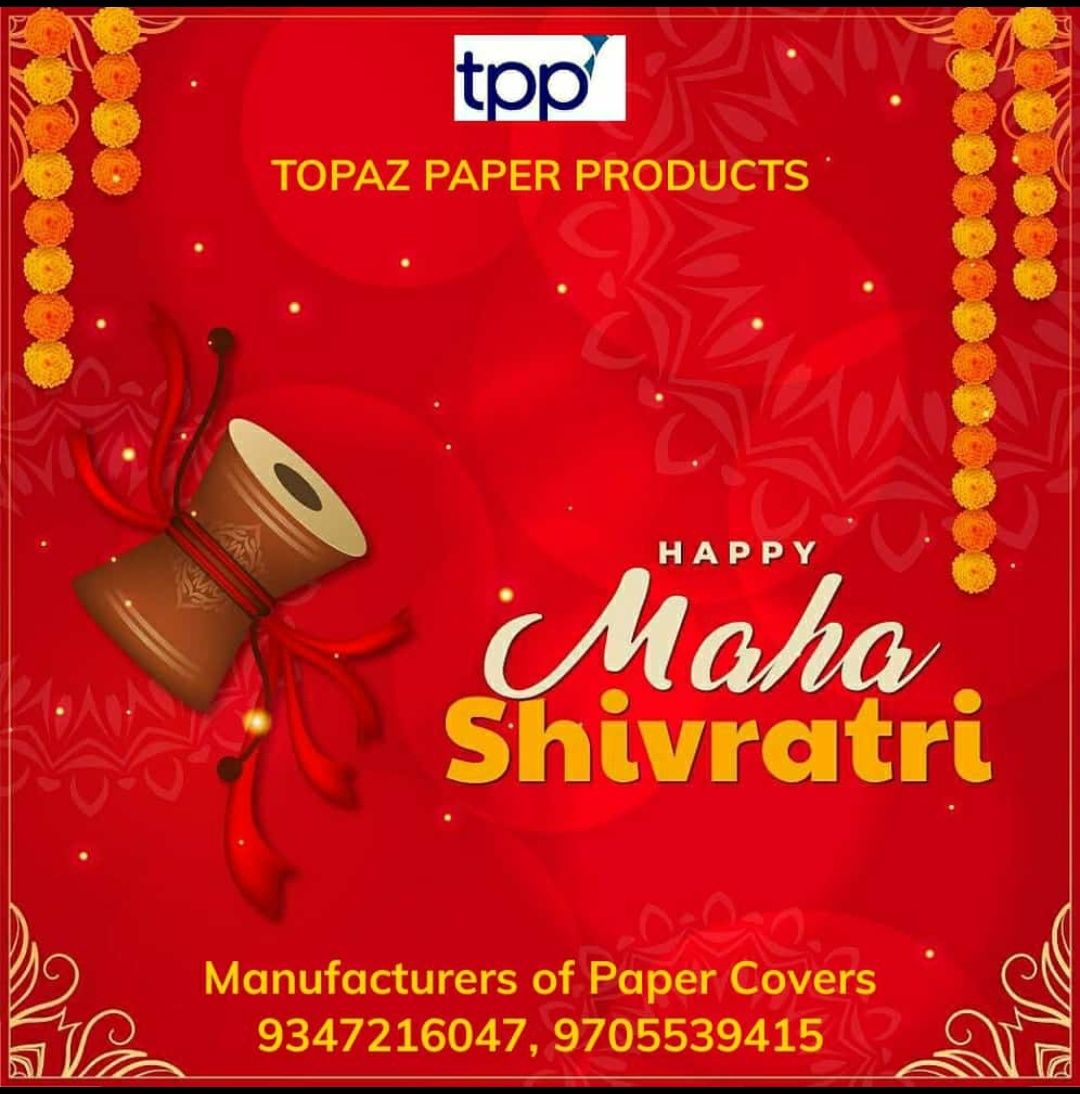 PaperTopaz's tweet photo. May you be showered with Lord Shiva's blessings on this Auspicious day of Mahashivratri 😊🙏

#Mahashivratri #tpp #HarHarMahadev #TopazPaperProducts #paper #papercovers #festival https://t.co/mgA7H0FKDr