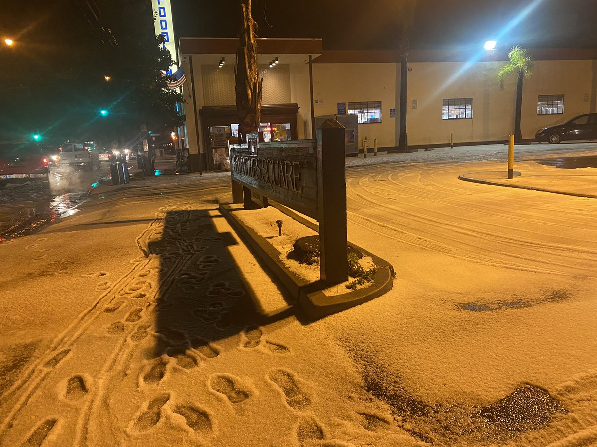 JohnPalminteri's tweet photo. RARE WHITE BLAST of intense hail simulates snow in downtown Santa Barbara and the Westside. https://t.co/7ACoG1Gf8E