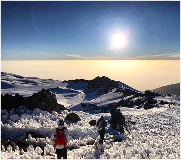 wilderheritage's tweet photo. Snow-capped #Uhuru peak, cold weather, and your extraordinary determination and commitment to the summit. 

Climbing through the ice glacier on top of Kilimanjaro is a thrilling experience in itself.

#KilimanjaroClimbingAdventure #uhurupeak #Kilimanjaro  #Mountkilimanjaro https://t.co/fl1zE8zjQN