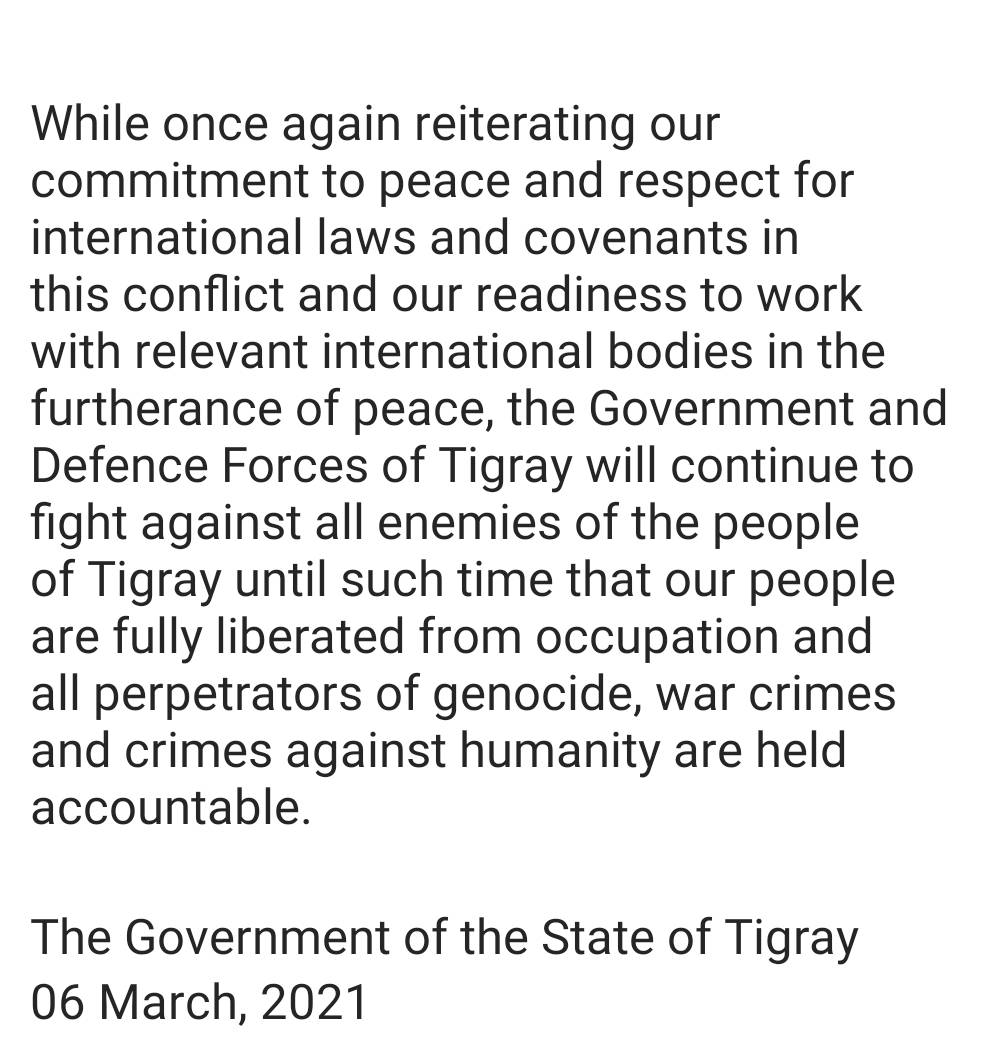 reda_getachew's tweet image. Statement of the Government of Tigray