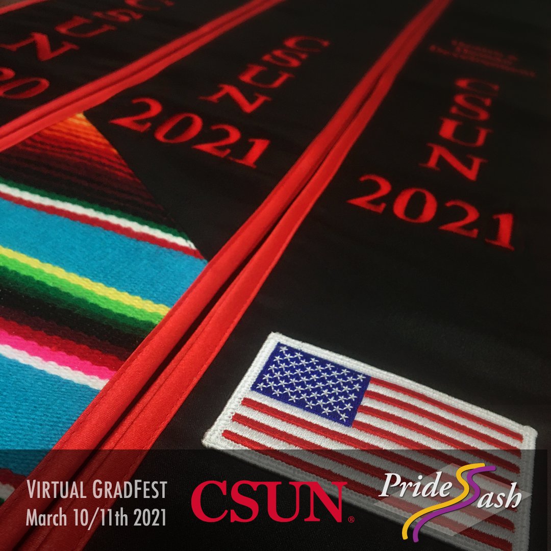 PrideSash's tweet image. It’s Graduation Season! 🤗 Join us at the CSUN Virtual GradFest on March 10 and 11th 2021. #CSUN2021 
Design your custom sash at PrideSash.com/CSUN