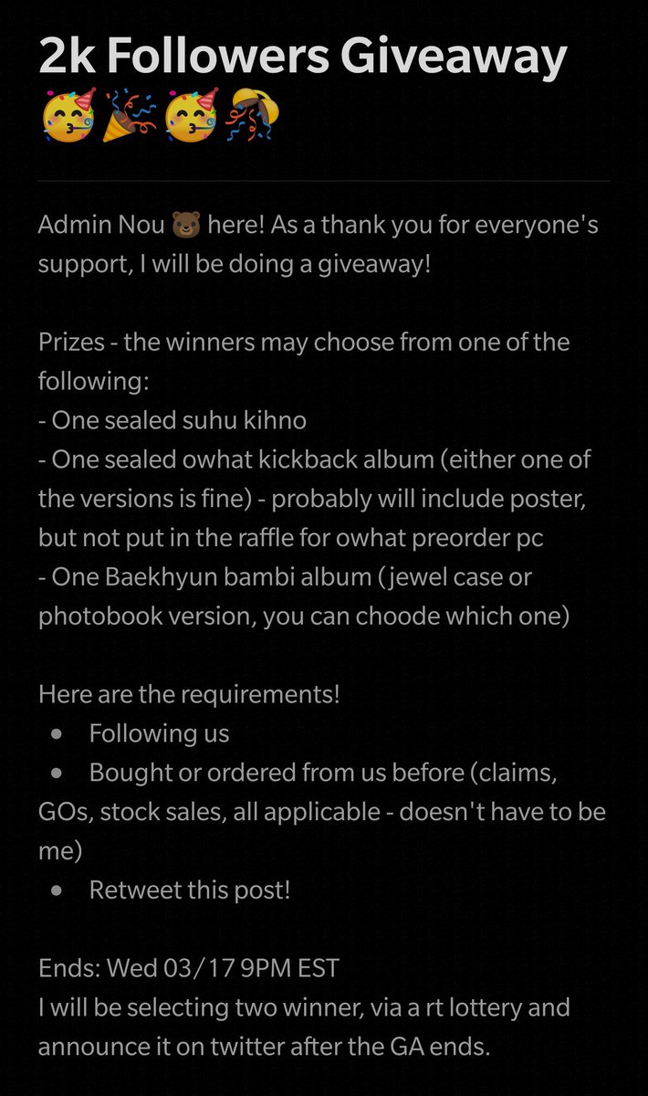 peachy_delights's tweet photo. Hello everyone! Thank you for your continuous support - therefore I am announcing a 2k follower giveaway hosted by 🐻 me

I'll be selecting two winners - please check the prizes and requirements to enter.

Thank you 🥰🥰🥰🥰 https://t.co/fLUktNEFz5