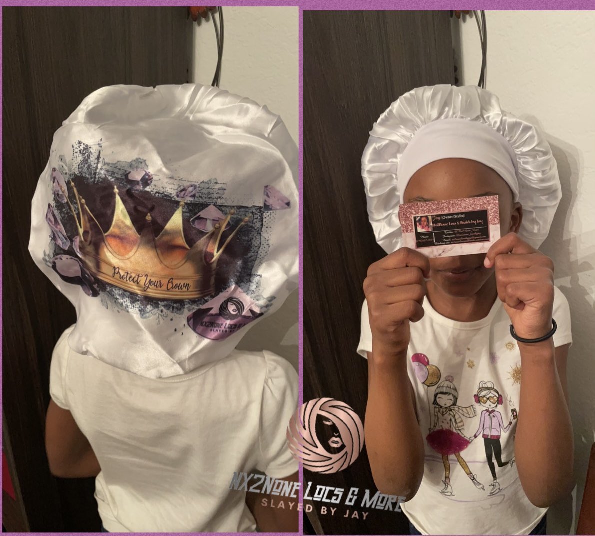 Nx2None_Locs's tweet photo. Ms. Chill Ashlyn with a “Slayed By Jay”  Nx2None Kids Client braids. I keeps the little ladies fly &amp; prettie🌸💕❤️🥰 
Ashlyn also rocking the Nx2None Silk Bonnet. Check website out for all Nx2None Hair products and merchandise. https://t.co/2wbokgLrMb