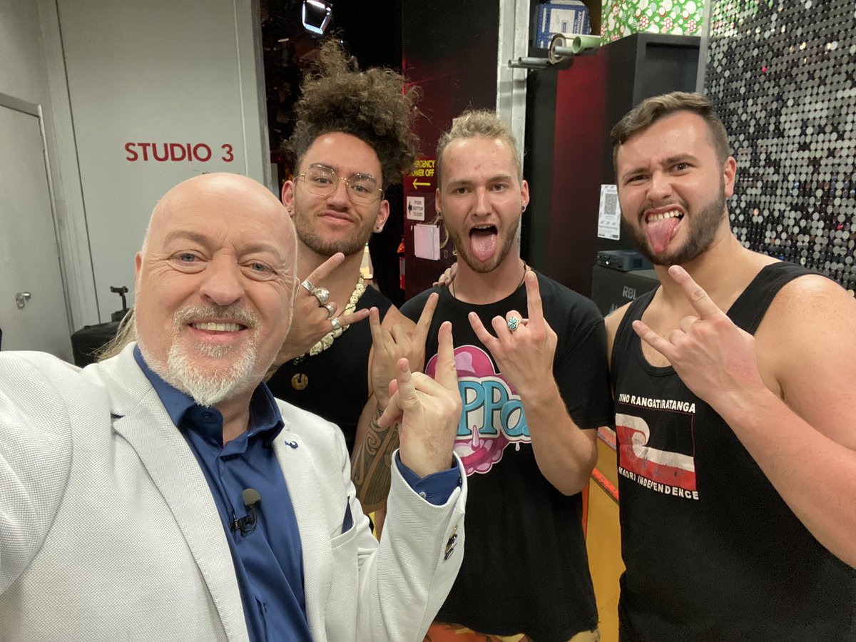 Finished filming in NZ and rocked out watching these guys play in the studio, the utterly brilliant Māori metal band <a href="/AlienWeaponry/">Alien Weaponry</a>