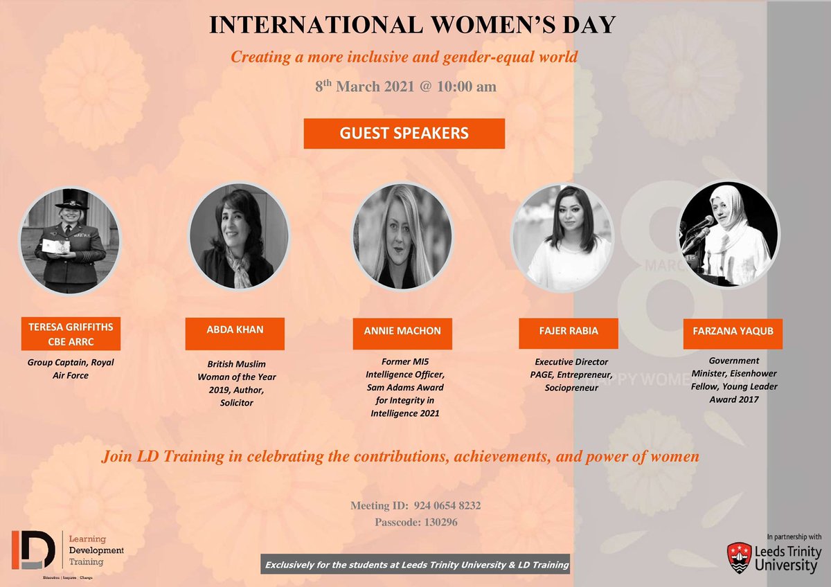AhmedTaoseef's tweet photo. Thank you @abdakhan5 for a wonderful talk on #InternationalWomensDay with students of #Leedstrinityuniversity and #LDTraining more power to you on this special day... https://t.co/WoECOSXKpo