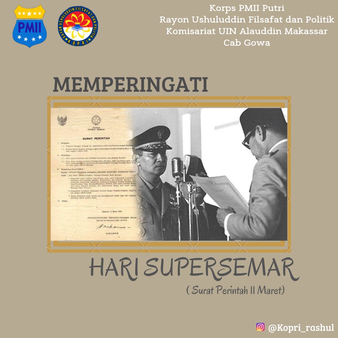 KopriRashul's tweet photo. Hari Supersemar diperingati setiap tahunnya pada tanggal 11 Maret. 

Selamat Hari Supersemar

“Orang tidak bisa mengabdi kepada Tuhan dengan tidak mengabdi kepada sesama manusia. Tuhan bersemayam di gubuknya si miskin” 
~Presiden Soekarno~

#supersemar
#kopripmiiindonesia
#libur https://t.co/kBFHgtjLpK