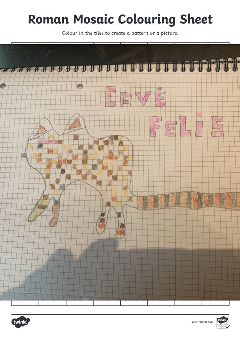 MBP_Humanities's tweet photo. Year 4 have been studying the mosaics of Pompeii this week and designing their own, mostly inspired by the famous 'Cave Canem'. 🐕🐈🌋 @Habsmonmouth @MonBoysPrep #Mosaic #Humanities #Year4 #Pompeii https://t.co/9QCaxFE7JS