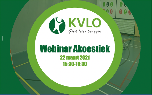 Webinar akoestiek..
op 22 maart van 15.30-16.30 uur. Als docent LO is de gymzaal jouw werkplek en jouw leermiddel! Zorg dat  het op orde is. 
kvlo.nl/scholing-en-kw…