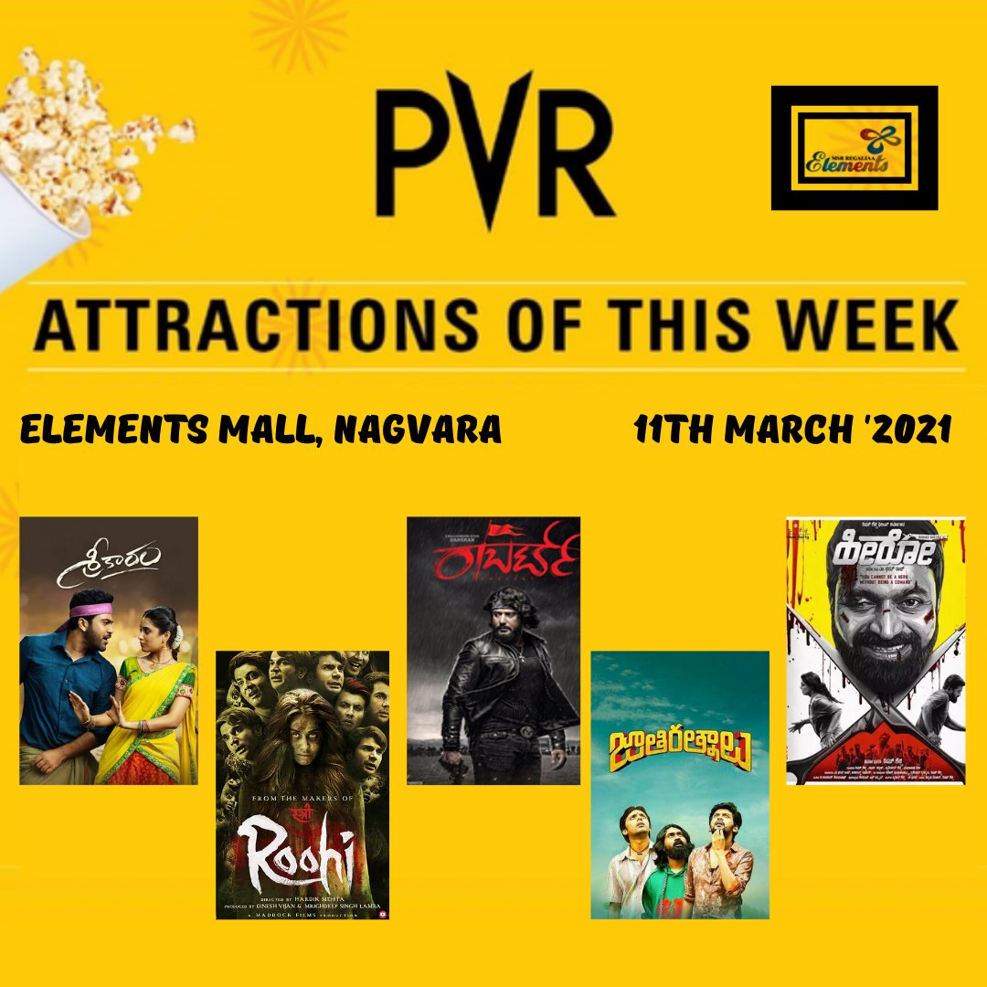 What're you watching this week..??  Check out some of the best new films NOW SHOWING at #PVR Elements Mall .     #PVR #PVRmovies #Cinemas #ElementsMall #Nagavara #Bangalore