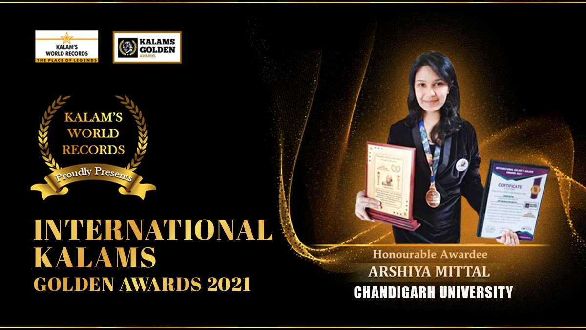 Chandigarh_uni's tweet image. @Chandigarh_uni #CSEStudent Arshiya Mittal(@MittalArshiya) has earned a place in Kalam&apos;s World Records 2021 as the &quot;BEST WRITER OF THE YEAR&quot; for her book &quot;The Passages of Life&quot;. We congratulate Ms. Arshiya and wish her good luck for future. bit.ly/CUCET2021