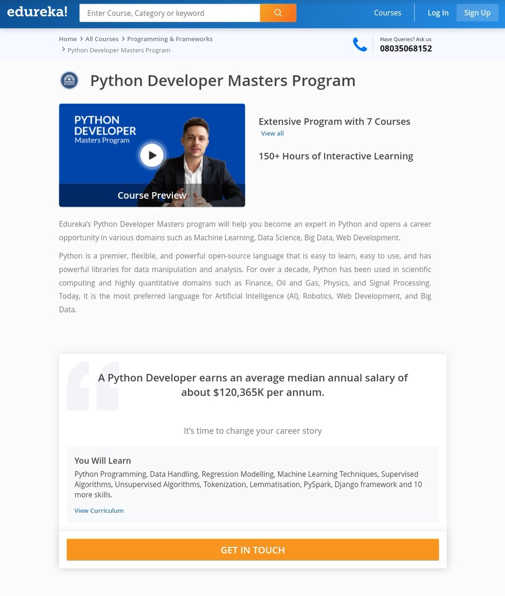 Krishna86996695's tweet image. Start learning at #edureka and become a python developer
It's time to change your career story
Hurry up and checkout here for offers and discounts: bit.ly/zl_education_e…
#pythonlearning #masterInPython #eLearning #ZLF