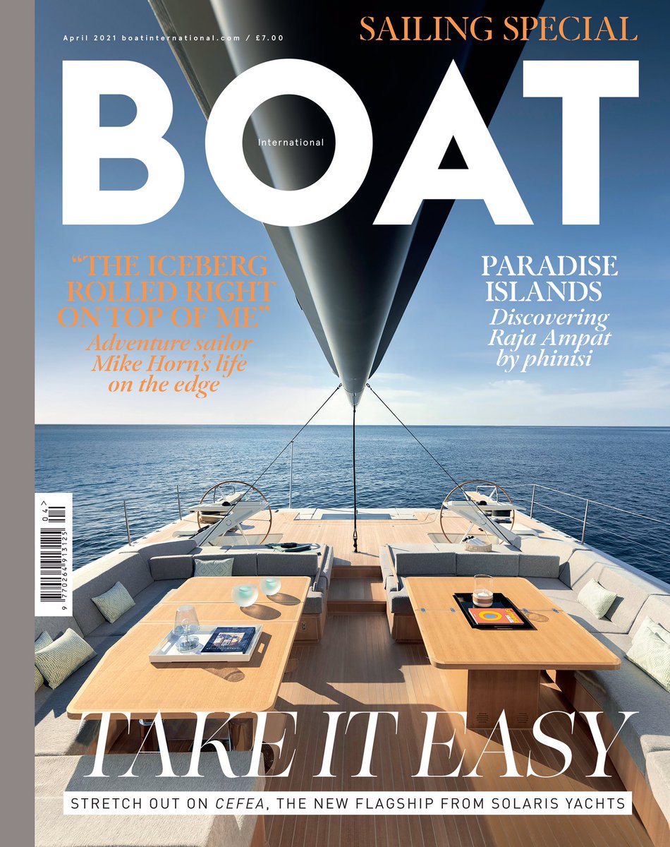 solarisyachts's tweet photo. The beautiful Solaris 111 CeFeA is the BOAT INTERNATIONAL cover’s star this month!
April issue, Sailing Special is out today!
Amazing photography by the super star photographer Guillaume Plisson
18 Pages inside fully dedicated to Solaris.... don’t miss it!
📸@Guillaumeplisson https://t.co/X9wzpY6qtK