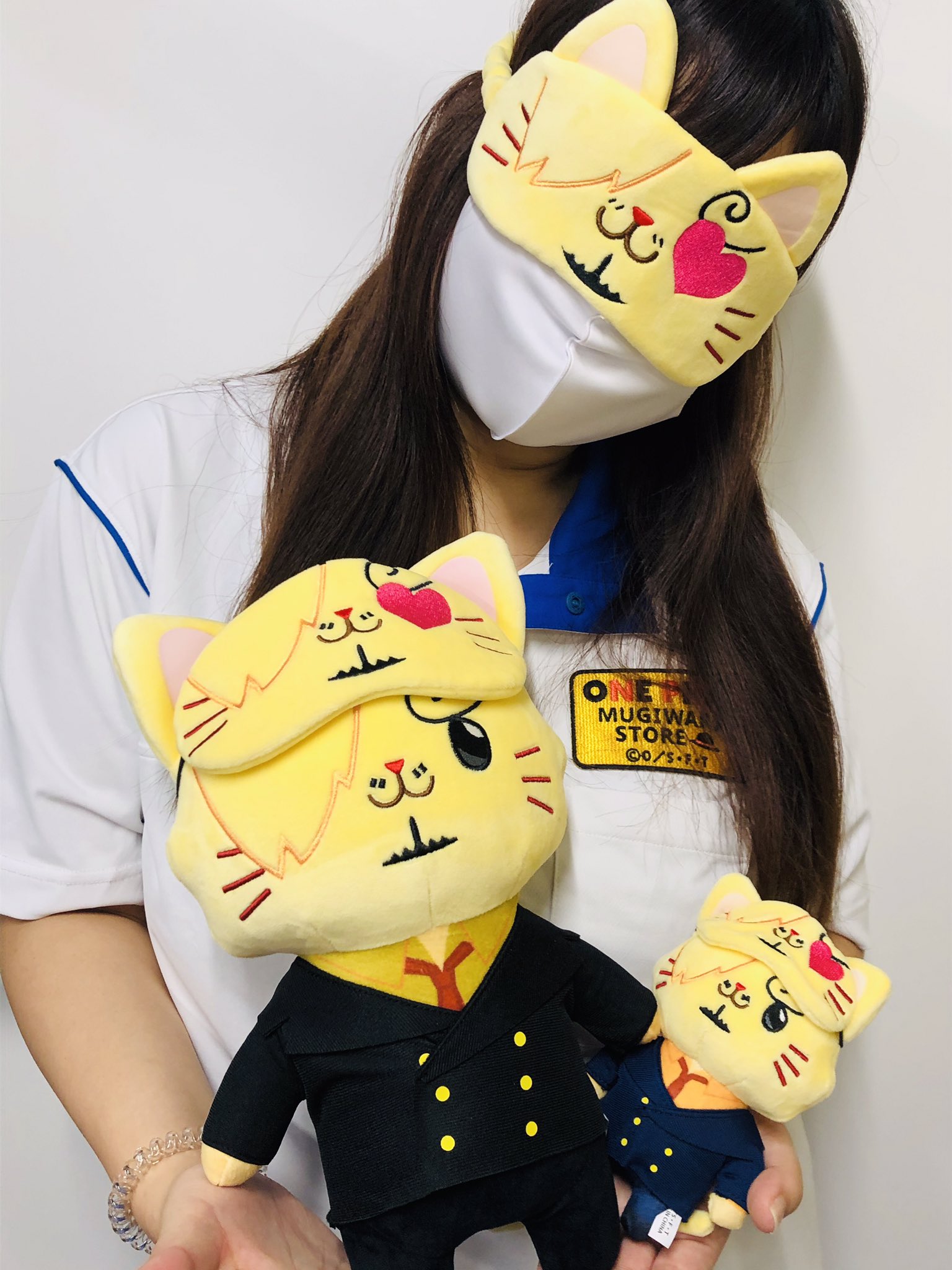 ワンピース　フィンガーマスコット　アイマスク付き　ぬいぐるみ　あみまる ワンピース フィンガーマスコット あみまる アイマスク付き