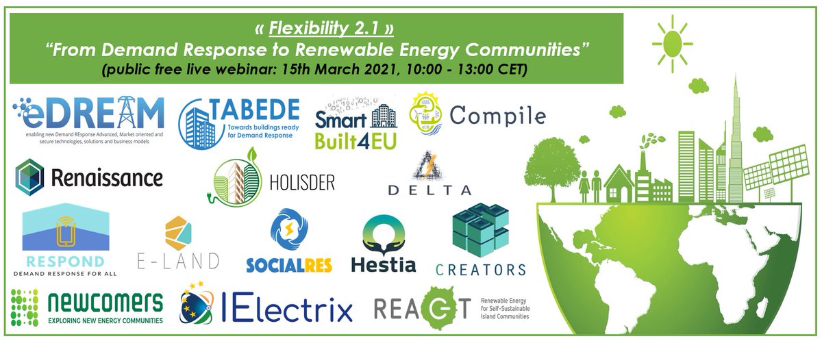 Registered yet? PUBLIC WEBINAR: "Flexibility 2.1: From Demand Response to Renewable Energy Communities" <a href="/tcoosema/">thierry coosemans</a> will be presenting the project and discussing demand and response with 15 #H2020 Projects. <a href="/CORDIS_EU/">EU Research Results</a> <a href="/MOBI_VUB/">MOBI Electromobility Research Centre</a>

register.gotowebinar.com/register/77785…
