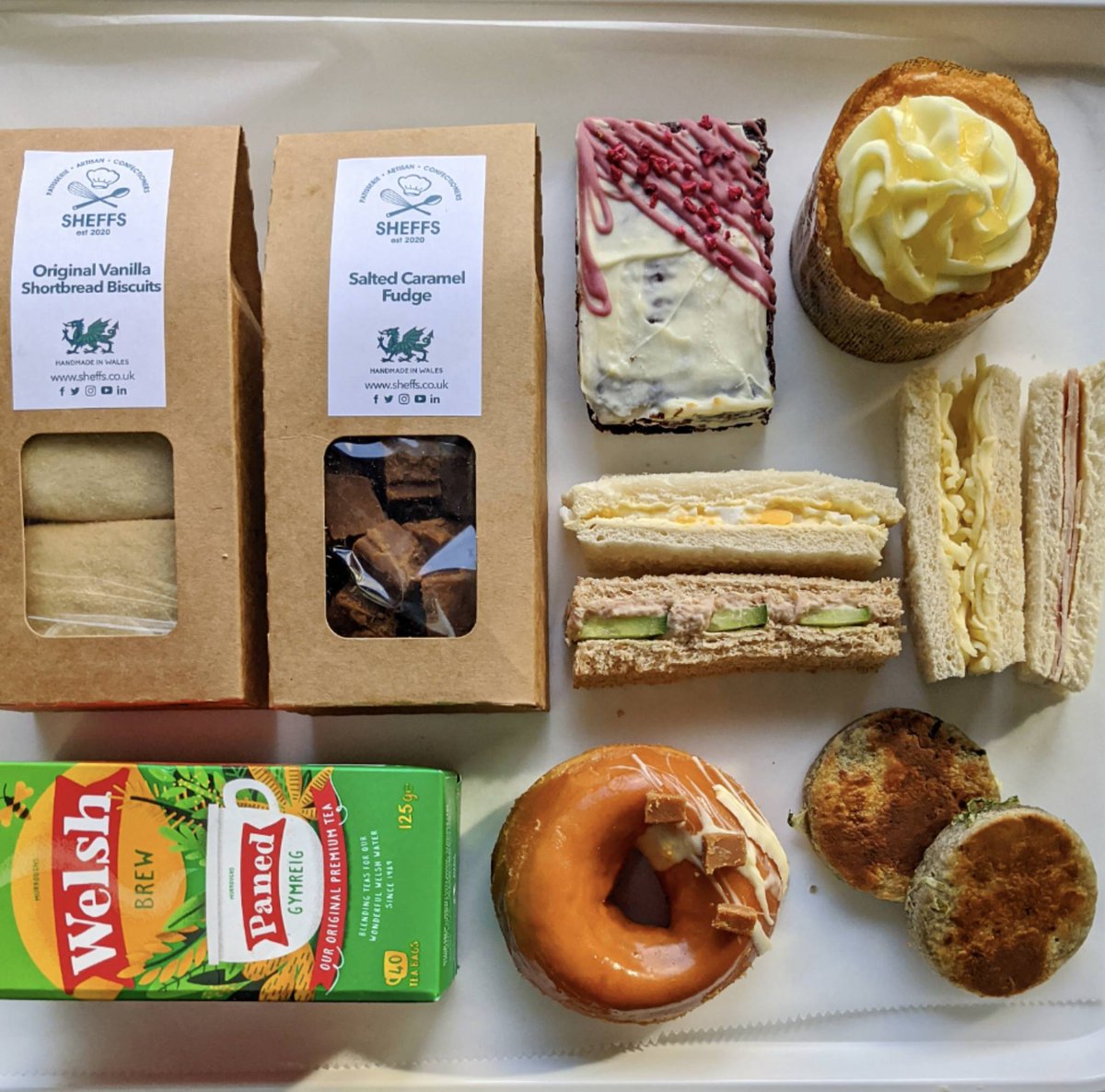 Say Thank you this Mother's Day with our Sheffs Afternoon Tea Box. A unique &amp; delicious handmade selection

Order now at sheffs.co.uk for local delivery for Mother's Day

#sheffs #handmadeinwales 
#mothersday #mum