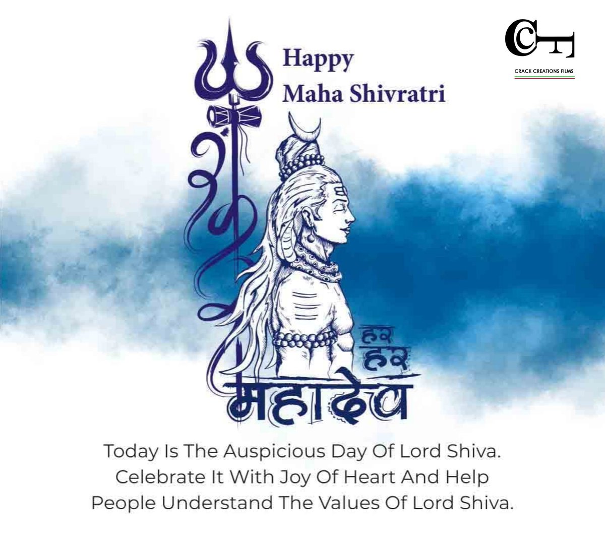 CrackCreations's tweet image. Crack Creations Films wishes you all good health, wealth, peace, joy, and prosperity on this auspicious occasion of Maha Shivratri!

Happy Maha Shivratri🙏

#crackcreationsfilms #MahaShivratri #MahaShivratri2021 #Shivratri #Festive #culture
