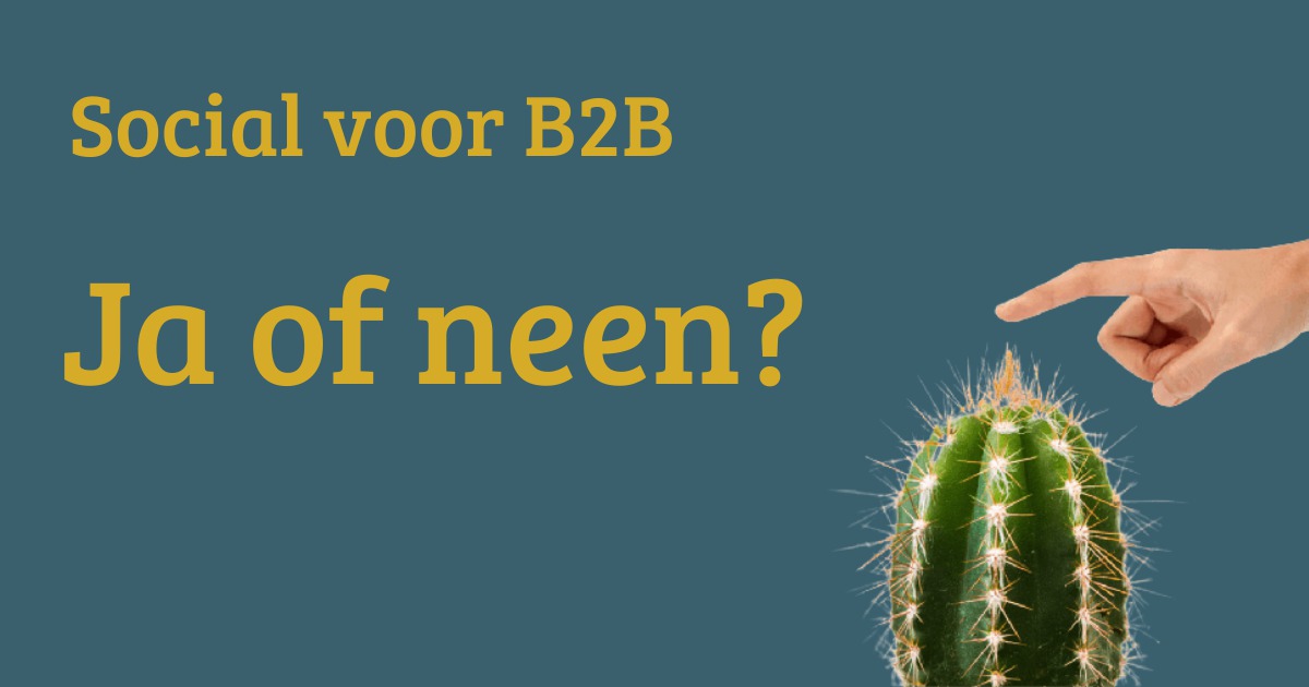 Een vraag die bij mijn klanten soms tot stekelige reacties leidt ... 🌵😣

Toch is social inzetten absoluut noodzakelijk, ook in B2B. Zorg er wel voor dat je het juiste platform kiest en niet in het zomaar overal maar 'iets' gaat posten om mee te zijn ❌

bibicontent.com/marketing/soci…