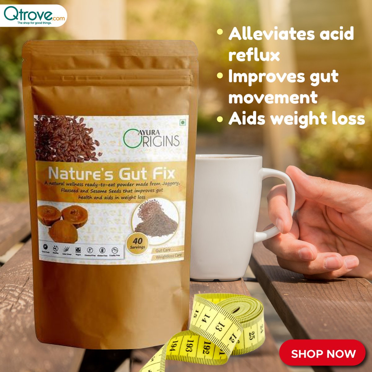 Gas, bloating, acid reflux, IBS - if these are your constant worries, give Gut fix a try. It’s made with 100% natural ingredients like flax &amp; sesame seeds that take care of your stomach like a whiz! #MakeTheSwitch &amp; #GoNatural ORDER NOW: bit.ly/3jPv1Fd #GutHealth #WeCare
