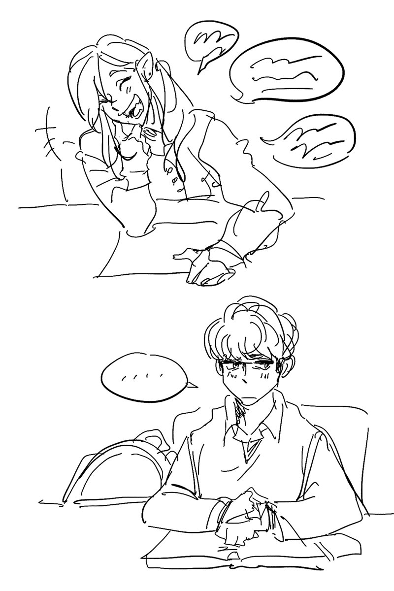 doodles, 2nd is arah/yue college au 