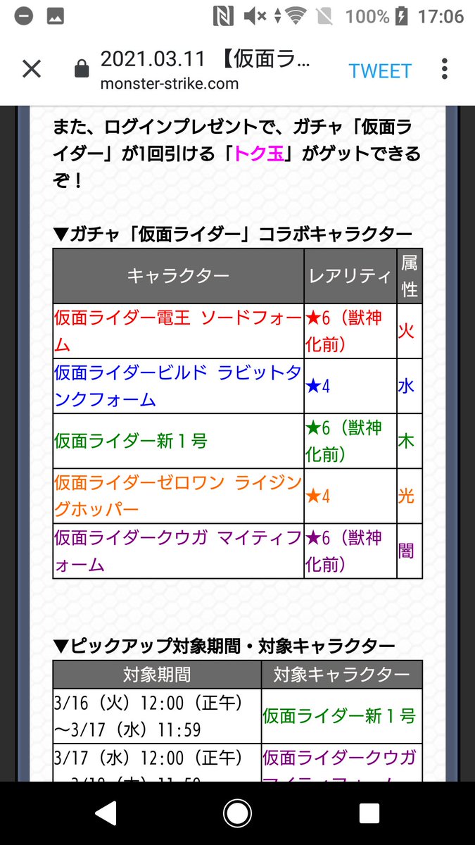 モンスト仮面ライダーコラボ Hotワード