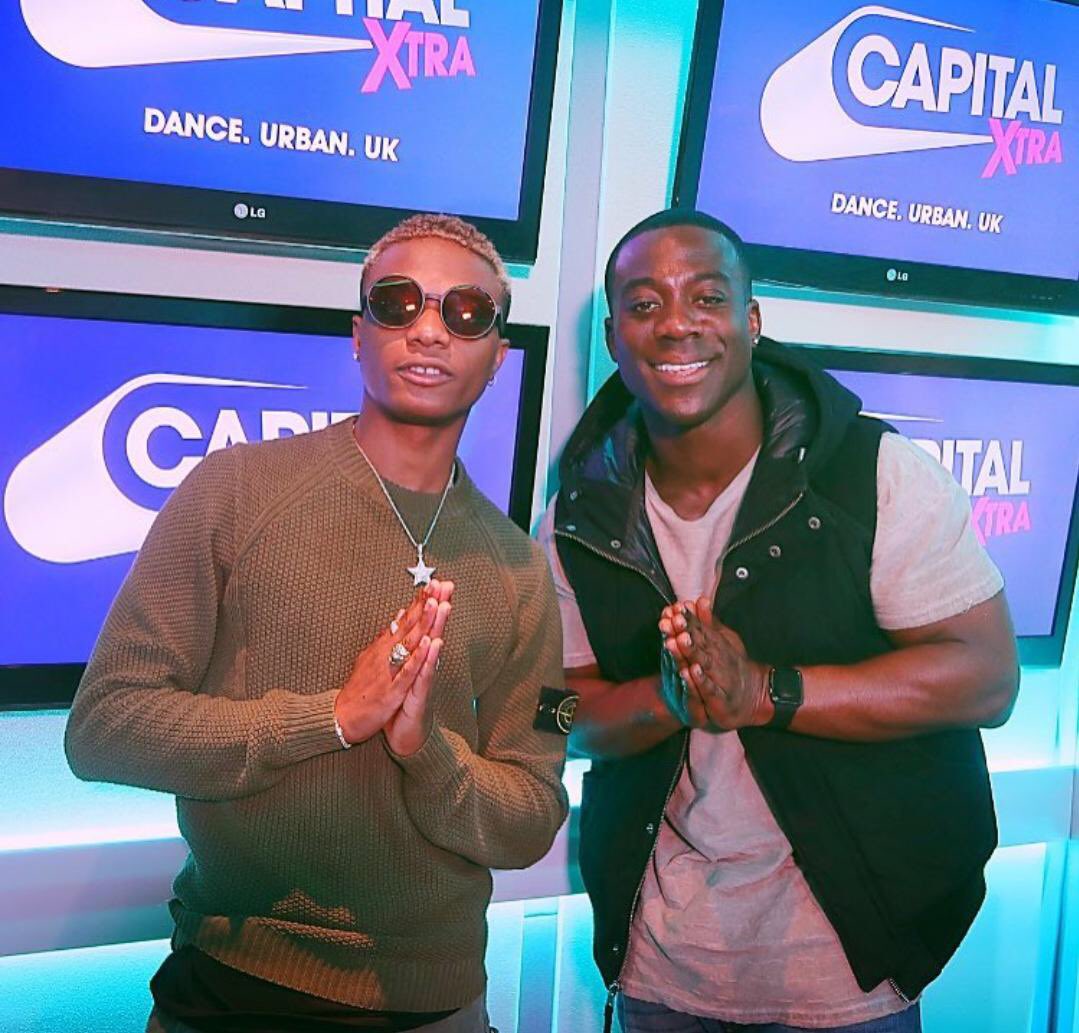 Kwesi_Picasso's tweet photo. Dj Abrantee and Wizkid at @CapitalXTRA @DJAbrantee #CelebrateDJAbrantee https://t.co/iOxNQrBsV6